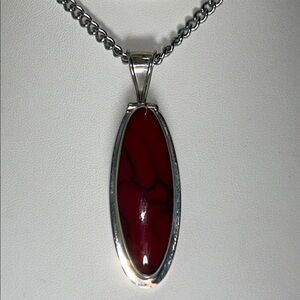 Artisan Made Sterling Silver Gemstone Modern Style Gemstone Pendant Necklace